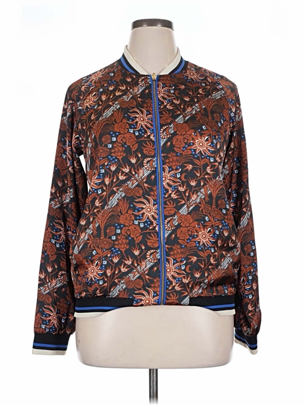 Scotch & Soda reversible bomber jacket Blue and White Striped & flower pattern